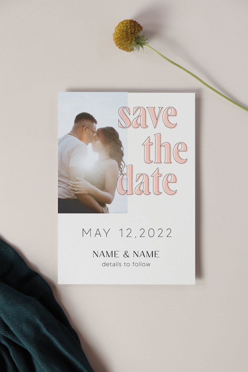Save the Date Canva Template Customizable and Modern Template Download