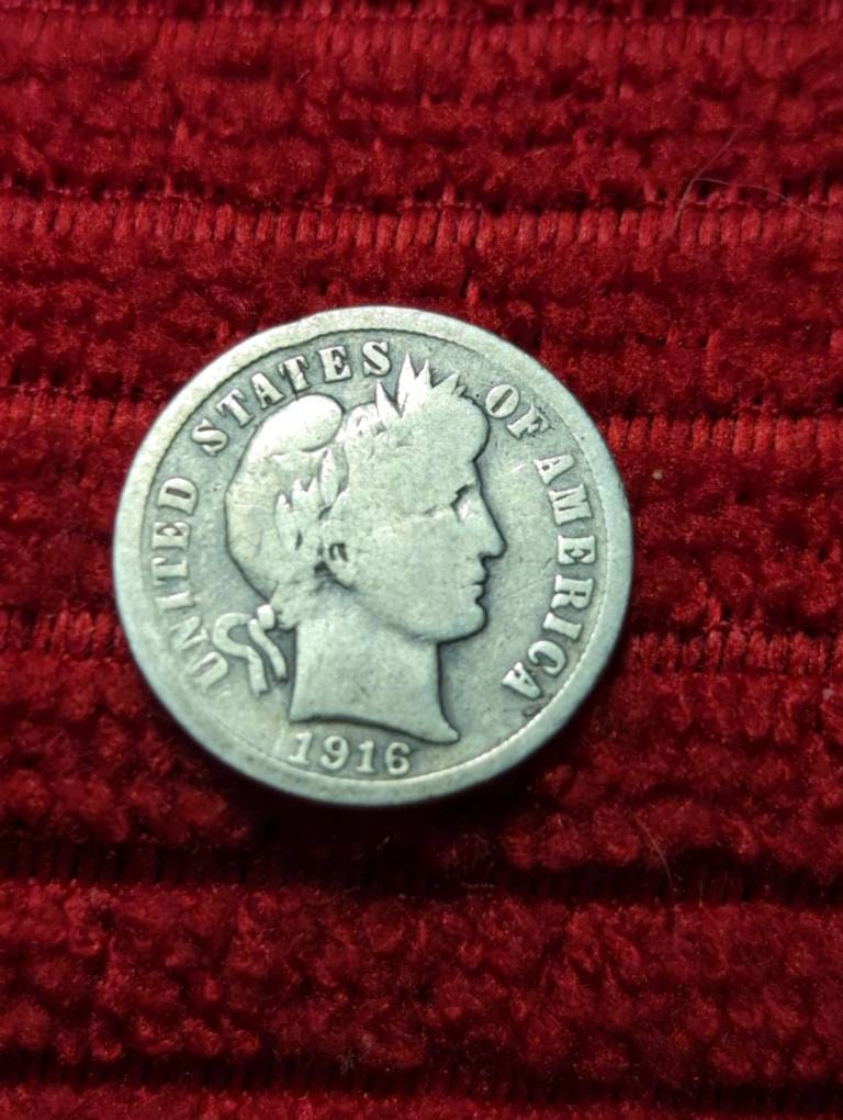 1916年 バーバー・ダイム銀貨！ S刻印！【美品】 1916年バーバーダイム - Etsy 日本
