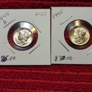 1945 mercury dimes