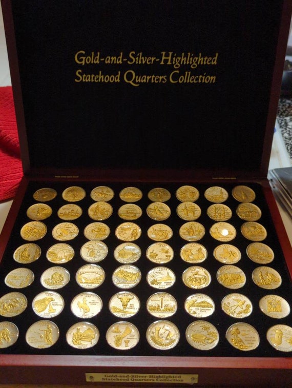 Gold and Silver Highlighted Statehood Quarters Collection Etsy