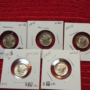 1945 mercury dimes