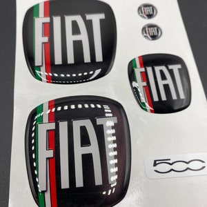 Resin Embossed Stickers Compatible with FIAT to be placed on the original emblems