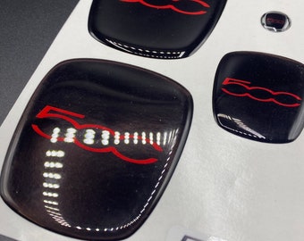 Resin Embossed Stickers Compatible with FIAT 500 to be placed on the original trims