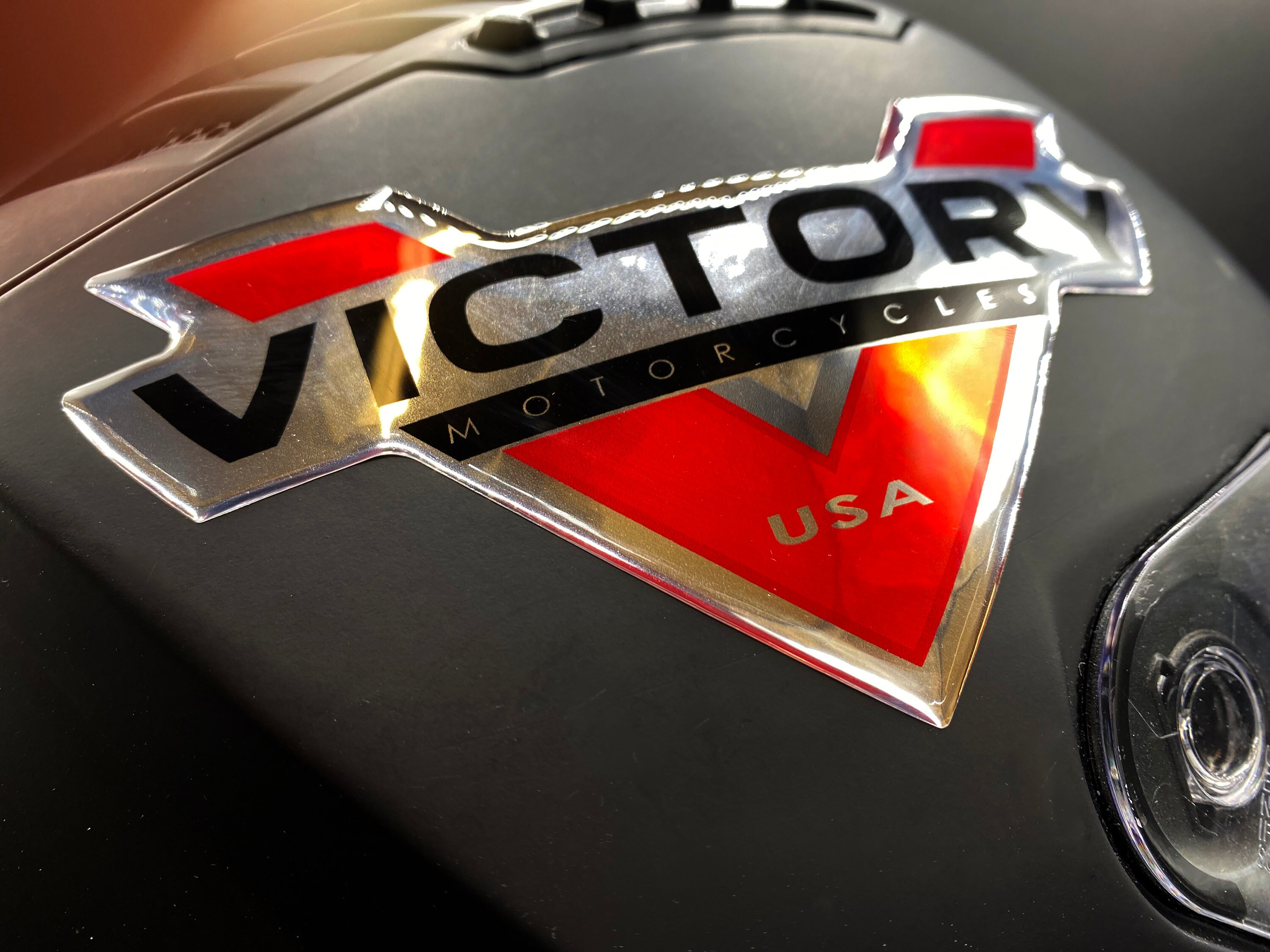 Gel Sticker Homage to Victory Motorcycle for Flat Surfaces and Curves