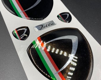 Resin Embossed Stickers Compatible with LANCIA DELTA III series to be placed on the original trims