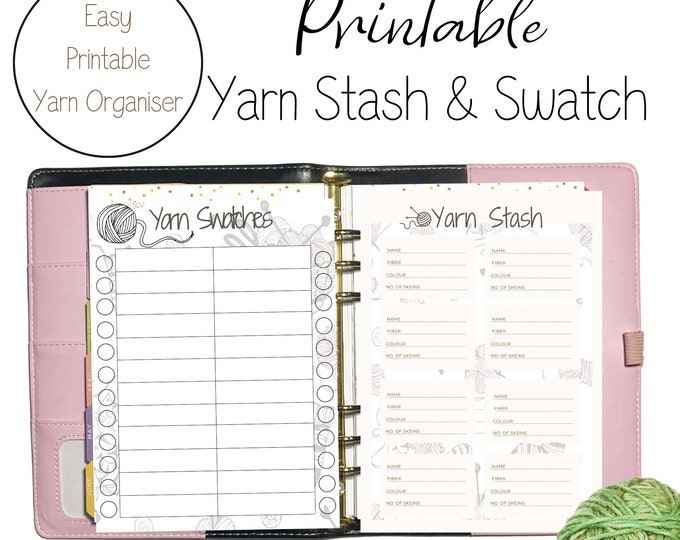 PRINTABLE Knitting Planner Page for Knitting Project Planner Boho ...