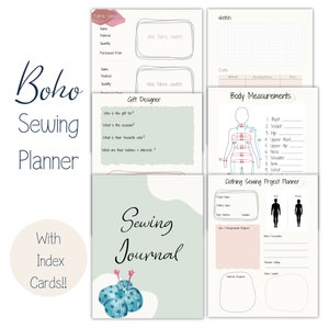 SEWING Planner Printable Sewing Journal Sewing Downloadable Sewing Project Planner Stitching Project Pages WIP Cards PDF Sewers Thread Stash