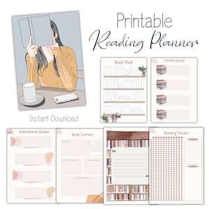 READING Planner Printable Reading Journal Boho Reading Diary Just A Girl Reading Tracker Book Review Pages Boho Book Planner