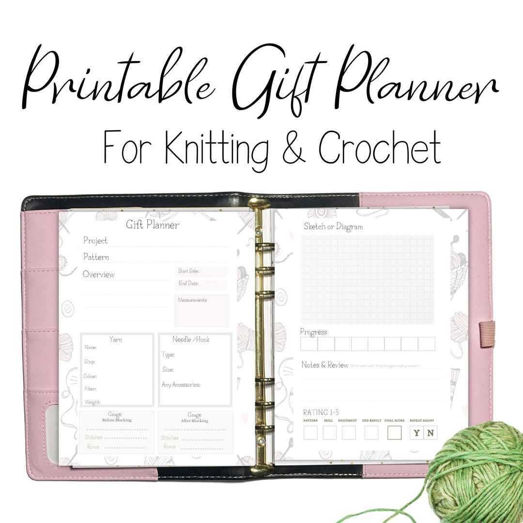 Knitting Gift Planner Knitting Planner Printable Knitting Project ...