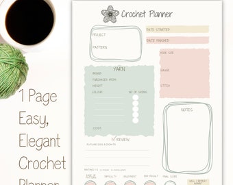Boho Crochet Planner Page Digital Crochet Planner Printable Crochet Planner Crochet Project Page Crochet Journal