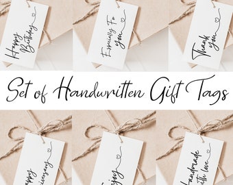 AFDRUKBARE handgeschreven cadeaukaartjes Kalligrafie etiketten thuis afdrukken Minimalistische cadeaukaartjes Downloadbare Happy Birthday Tag DIY Handgemaakt met liefde