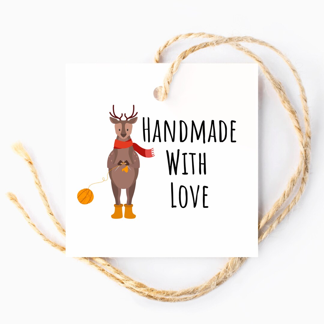 KNITTING Gift Tag Printable Hand Made With Love Crochet Label Printable ...