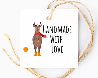 KNITTING Gift Tag Printable Hand Made With Love Crochet Label Printable Product Label DIY Knitting Gift Tag DIY Knitting Label Crochet