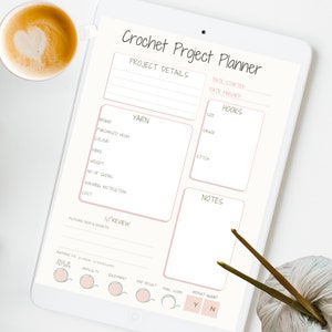 Minimalist Printable CROCHET Planner Editable Crochet Project Page Easy To Use Crochet Planner Crochet Journal Digital Crochet Planner