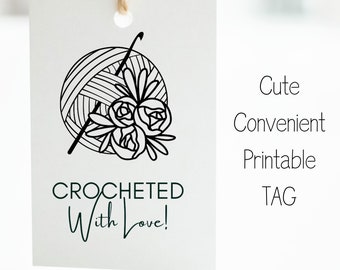 CROCHET Product Tags Printable Hand Crocheted With Love Crochet Label ...