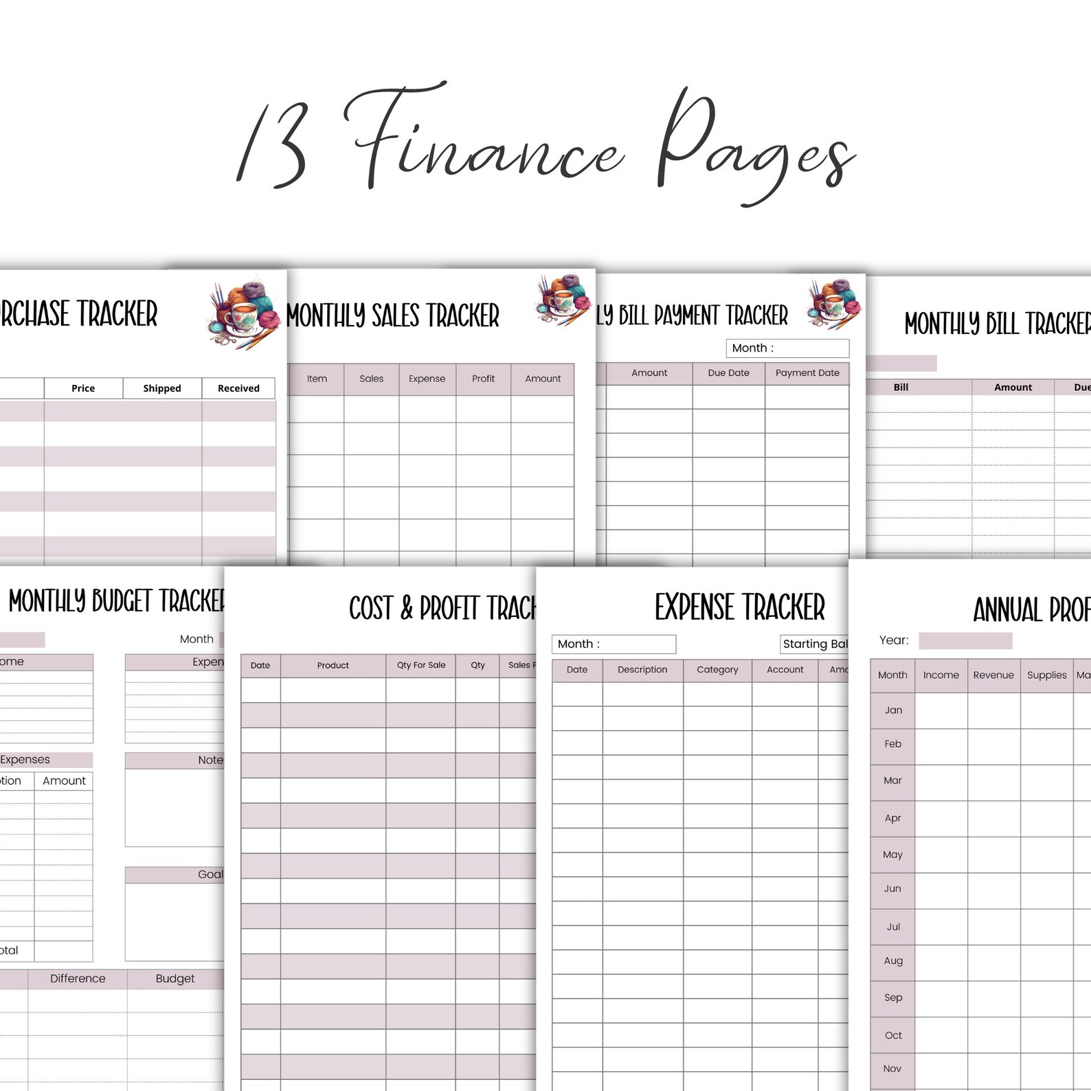 KNITTING PLANNER BUNDLE Printable Knitting Journal Knitters Project ...