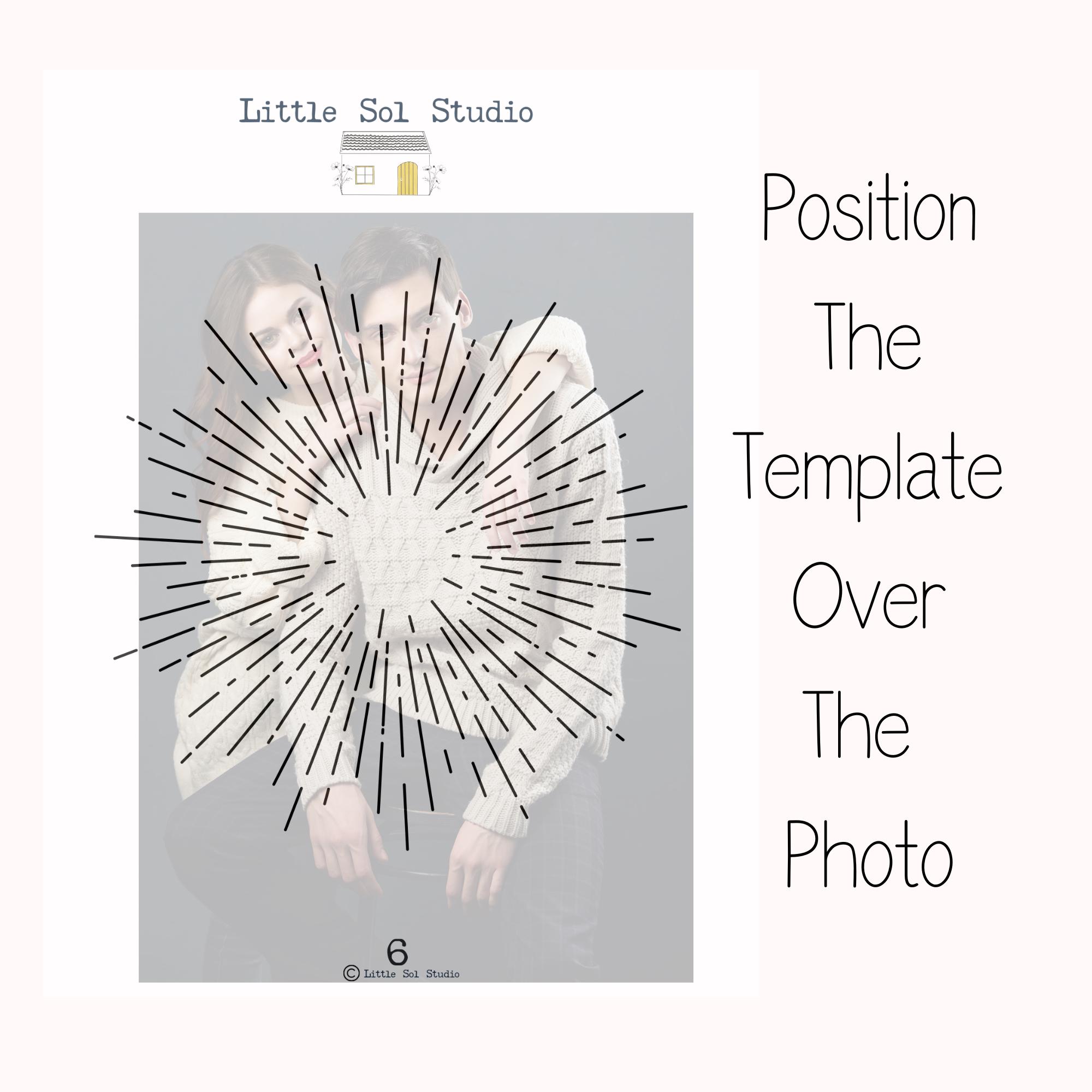 Printable Photo Hand Embroidery Pattern Starburst Photo Embroidery