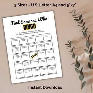 Icebreaker Find Someone Who Bingo, Fun Printable Game for Team Building, Get to Know You Activity, Mingle Bingo Cards