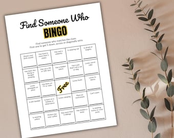 Icebreaker Find Someone Who Bingo, Fun Printable Game for Team Building, Get to Know You Activity, Mingle Bingo Cards