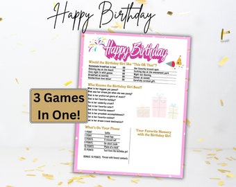 Birthday Games for Her / Printable Birthday Games / Who Know Her Best / Fun Printable Games