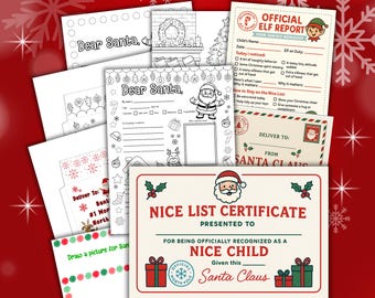 Letter to Santa Kit Printable | Christmas Activity | Santa Mail | Elf Report | Envelopes | Kids Christmas Activity | Holiday Craft