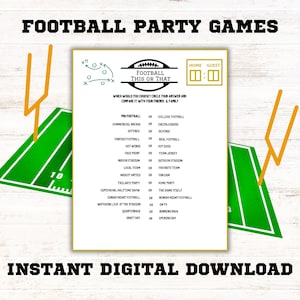 Football Party Game | Printable | Tailgate Party | Football This or That Game | Digital Download-8.5&quot;x11&quot; and 5&quot;x7&quot;