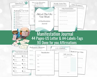 Manifestation Journal - Law of Attraction - Digital Planner – Printable Planner - Manifest Your Dreams