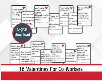 Funny Coworker Valentines, Workplace Valentines, Printable Valentines, Sarcastic Valentines