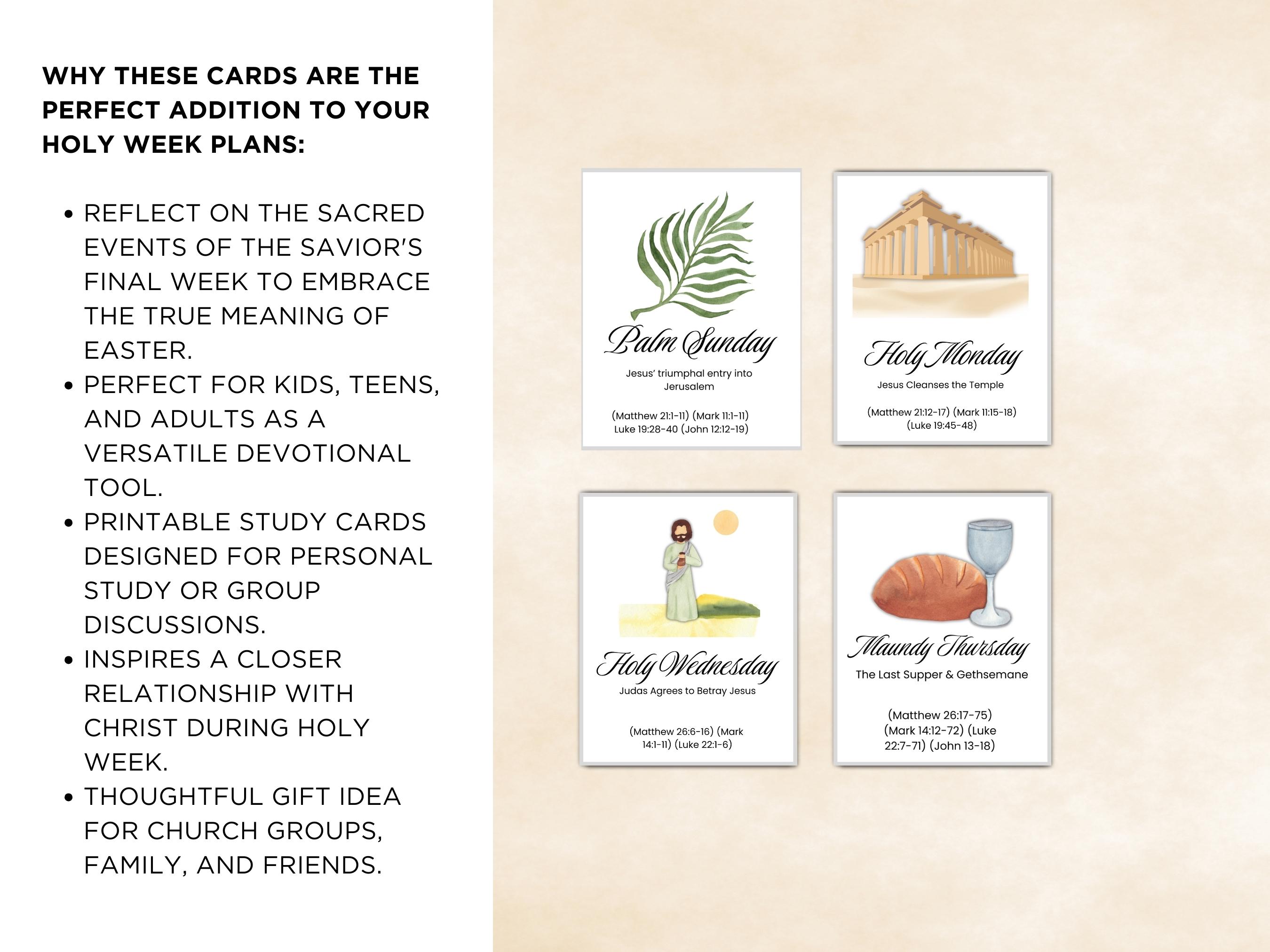 Holy Week Cards | Easter Story Countdown Cards | Printable Easter ...