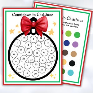 Aftellen naar kerstkalender | Afdrukbaar kerstaftellen | Kinderen aftellen tot kerst