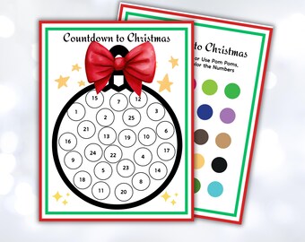 Countdown to Christmas Calendar | Printable Christmas Countdown | Kids Countdown to Christmas