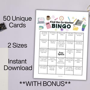 Coworker Bingo, Office Party Game, Fun Icebreaker Activity, Printable Team Building Game for Coworkers
