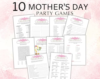 Mothers Day Games, Printable Fun for Mom, Family Games, Brunch Ideas, Creative Party Activities