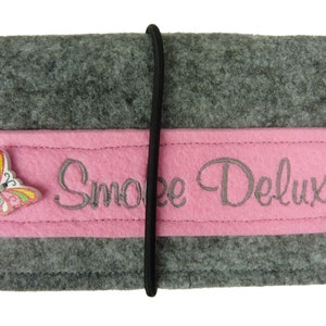 Borsa porta tabacco Borsa porta tabacco LIZ Borsa porta tabacco rosa con ricamo Smoke Deluxe