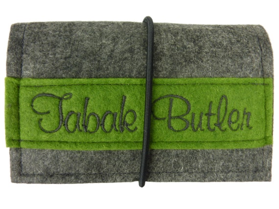Tobacco Pouch BOBBY Tobacco Pouch Green Rolling Pouch With Tobacco Butler  Embroidery