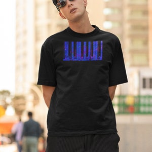 Neon Blue Keyboard Keys Short-Sleeve Unisex T-Shirt