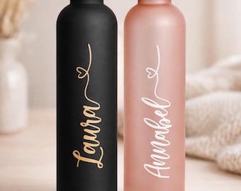 Stylish water bottle with time marker, personalized with name – a great gift for women/men/birthdays/Christmas.
