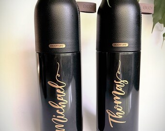 Elegant insulated bottle, thermos bottle, drinking cup personalized with name great gift for men / women / birthday