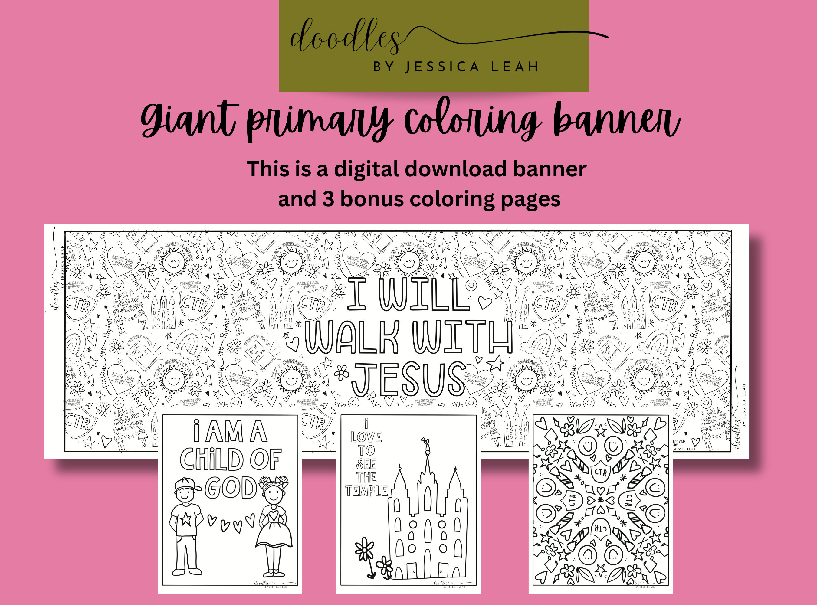 Primary Coloring Banner- Lds Coloring Banner and Bonus Coloring Pages ...