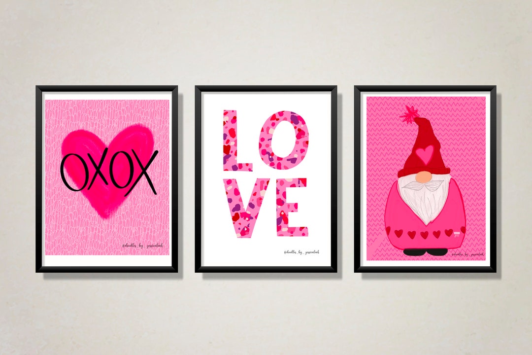 Valentine Wall Art Printable Valentine Printable Valentine Decor Printable Wall Gallery Home