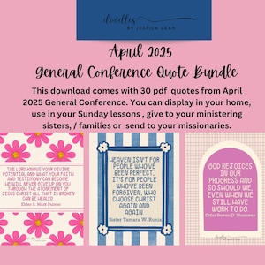 April 2025 General Conference Quote Bundle, General Conference lesson help and handout, LDS, General Conference Printables