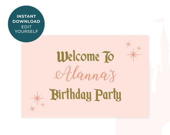 Vintage Birthday Party Poster - DIGITAL INSTANT DOWNLOAD