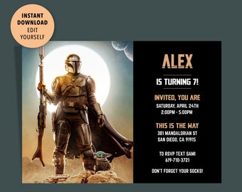 Zaproszenie na urodziny wojownika - Edytuj samodzielnie - CYFROWE POBIERANIE NATYCHMIASTOWE