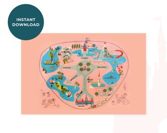 Mapa vintage - Placemats de papel imprimibles - DESCARGA DIGITAL INSTANTÁNEA