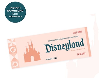 Vintage Ticket Invitation, Seating Ticket, Seating Card - Fully Editable - INSTANT DIGITAL DOWNLOAD