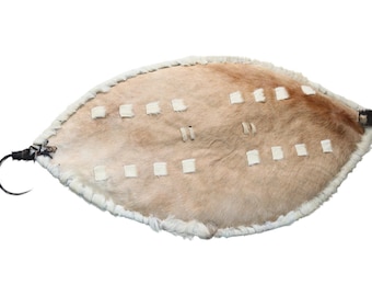 Zulu/Nguni Style Shield | Natural Fawn Hair-on-Hide Wall Art | Authentic Cowhide Tribal Decor