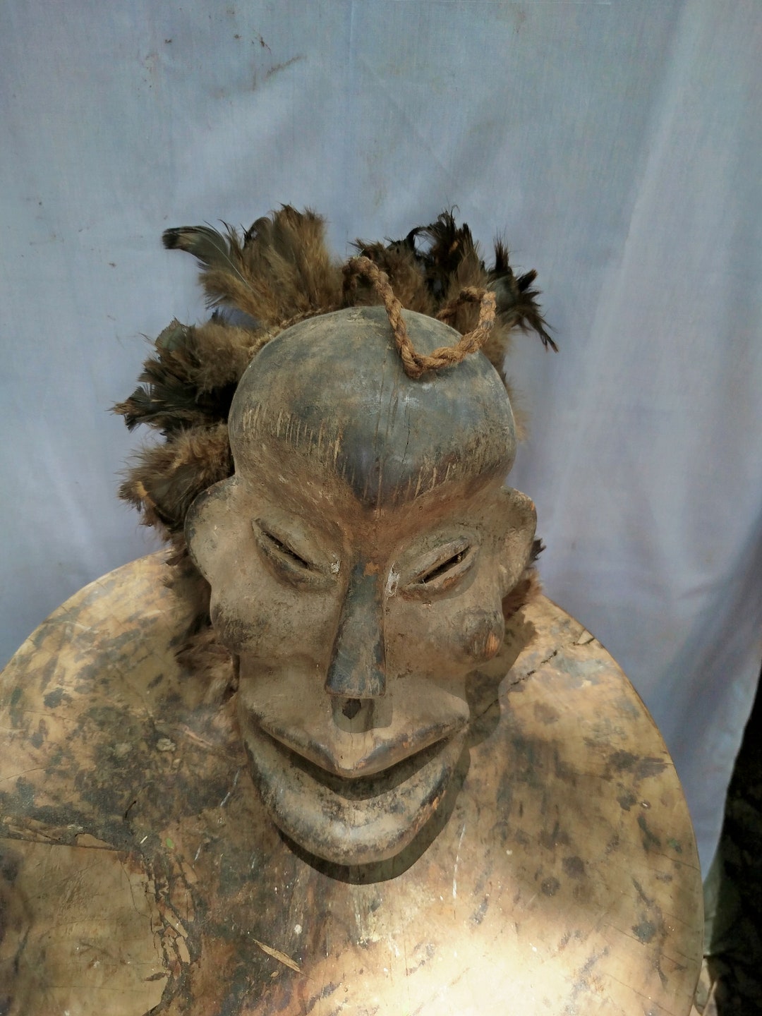 Boa Mask Antique Hand-carved Boa Mask: Congolese Wood Wall Decor - Etsy