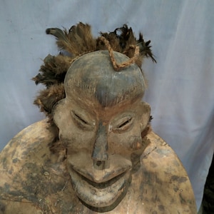 Antique Boa Mask - DRC (Democratic Republic of Congo) Art gift wood Wall Hanging Home Decor