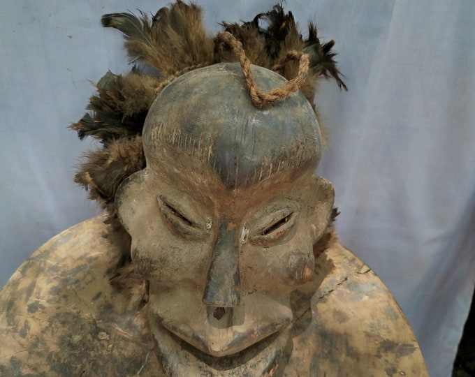 Antique Boa Mask - DRC (Democratic Republic of Congo) Art gift wood Wall Hanging Home Decor