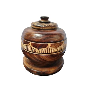 On sale!! Hand-Carved Wooden Trinket Box with Intricate Design - Decorative Storage |Traditional Decor| Home Decor